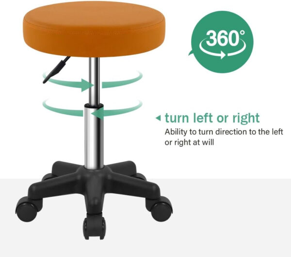 6887d7941cce6d29ea30e368272b7a625c294f15a034fff811408.jpg FURWOO Round Rolling Stool Height Adjustable Stool with Wheels for Spa Salon Massage Black