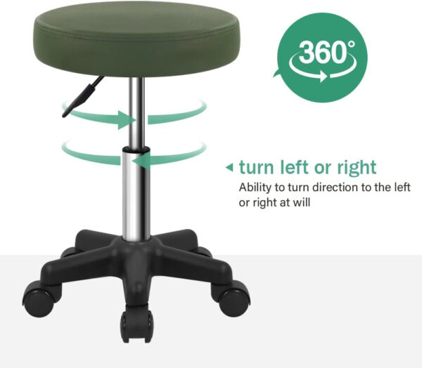 6887d79ef2a9db61110d44e9b3a0e7bbe1c16aa4066fb9d694b10.jpg FURWOO Round Rolling Stool Height Adjustable Stool with Wheels for Spa Salon Massage Black