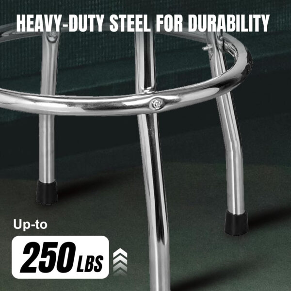 BIG RED Torin Swivel Bar Stool: Padded Garage/Shop Seat with Chrome Plated Legs, Black, 28.74" Tall, 18.5" Diameter