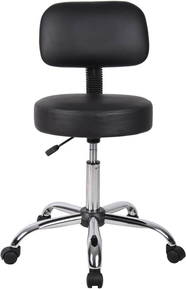 Boss Office Products Be Well Medical Spa Stool in Black