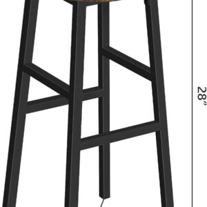 6887dadae89ab2d9d7dafa543a6b36a710a23e221772984dde4f6.jpg Bar Stools, Set of 2 Round Bar Chairs with Footrest, 24.4 Inch Kitchen Breakfast Bar Stools, Industrial Bar Stools, Easy Assembly, for Dining Room, Kitchen, Rustic Brown BAHR0201Z