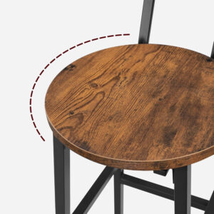 6887daf68d430c44f12fe9b168002c2d3258eff744595a641b791.jpg Bar Stools, Set of 2 Round Bar Chairs with Footrest, 24.4 Inch Kitchen Breakfast Bar Stools, Industrial Bar Stools, Easy Assembly, for Dining Room, Kitchen, Rustic Brown BAHR0201Z