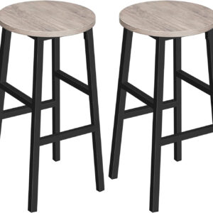 6887daf80febbeb771ab64a71ce5d8a010e83d13e835ac7e790b7.jpg Bar Stools, Set of 2 Round Bar Chairs with Footrest, 24.4 Inch Kitchen Breakfast Bar Stools, Industrial Bar Stools, Easy Assembly, for Dining Room, Kitchen, Rustic Brown BAHR0201Z