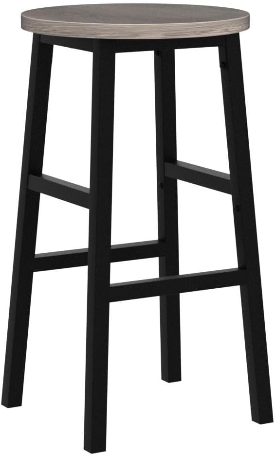 6887dafc979cc54715fd22329632a512b528de1ec17ce532a1dd4.jpg Bar Stools, Set of 2 Round Bar Chairs with Footrest, 24.4 Inch Kitchen Breakfast Bar Stools, Industrial Bar Stools, Easy Assembly, for Dining Room, Kitchen, Rustic Brown BAHR0201Z