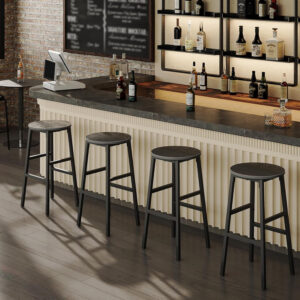 6887db065f87036330b4051ee0af67aefdf759904fa03ac45a326.jpg Bar Stools, Set of 2 Round Bar Chairs with Footrest, 24.4 Inch Kitchen Breakfast Bar Stools, Industrial Bar Stools, Easy Assembly, for Dining Room, Kitchen, Rustic Brown BAHR0201Z