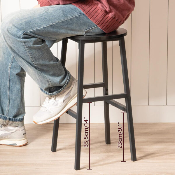 6887db0e612d6eaefd9c44e864939cca916f789487d2e8d5e0d07.jpg Bar Stools, Set of 2 Round Bar Chairs with Footrest, 24.4 Inch Kitchen Breakfast Bar Stools, Industrial Bar Stools, Easy Assembly, for Dining Room, Kitchen, Rustic Brown BAHR0201Z