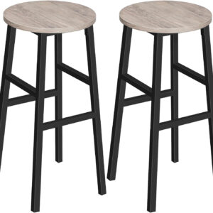 6887db112139fcfd3143814feedacb0bdc3a0c35501dd6b985bad.jpg Bar Stools, Set of 2 Round Bar Chairs with Footrest, 24.4 Inch Kitchen Breakfast Bar Stools, Industrial Bar Stools, Easy Assembly, for Dining Room, Kitchen, Rustic Brown BAHR0201Z