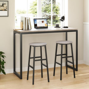 6887db18d776a5eaf1bf02dd01a1cd95b7933566db3c0513bf61c.jpg Bar Stools, Set of 2 Round Bar Chairs with Footrest, 24.4 Inch Kitchen Breakfast Bar Stools, Industrial Bar Stools, Easy Assembly, for Dining Room, Kitchen, Rustic Brown BAHR0201Z