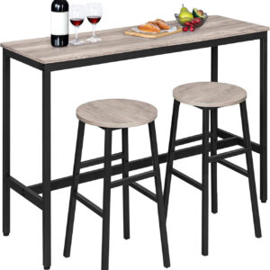 6887db1a73f5aeff56e038149fa294d540a90f90f10df6c2e1fb2.jpg Bar Stools, Set of 2 Round Bar Chairs with Footrest, 24.4 Inch Kitchen Breakfast Bar Stools, Industrial Bar Stools, Easy Assembly, for Dining Room, Kitchen, Rustic Brown BAHR0201Z