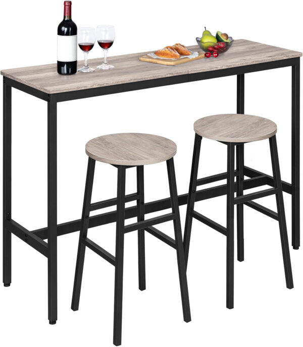 6887db1a73f5aeff56e038149fa294d540a90f90f10df6c2e1fb2.jpg Bar Stools, Set of 2 Round Bar Chairs with Footrest, 24.4 Inch Kitchen Breakfast Bar Stools, Industrial Bar Stools, Easy Assembly, for Dining Room, Kitchen, Rustic Brown BAHR0201Z