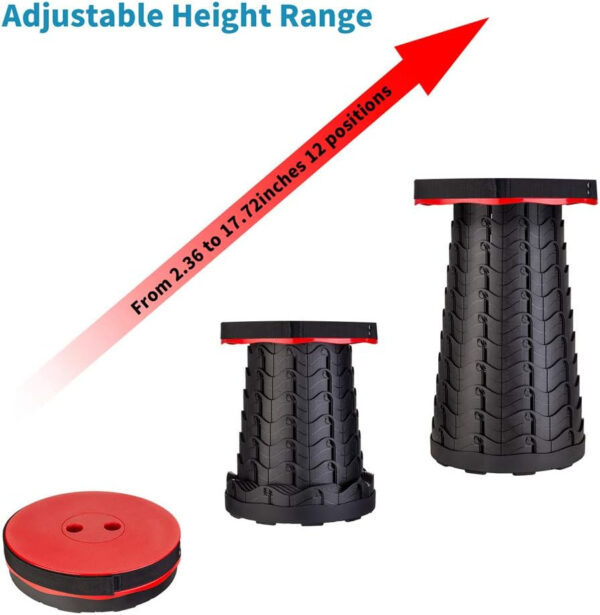 6887db4cbf2f11d102e0c5ec7b537b148ea0b2c53daab60a56e49.jpg Boreeman Upgraded Folding Stool Lightweight Yet More Sturdy with Load Capacity 400lbs Portable Collapsible Stool for Camping Fishing Hiking BBQ (Black)