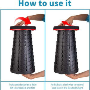 6887db4dc66e8f1ebe3be1b7cc510f129b0ff9c1212edc473e535.jpg Boreeman Upgraded Folding Stool Lightweight Yet More Sturdy with Load Capacity 400lbs Portable Collapsible Stool for Camping Fishing Hiking BBQ (Black)