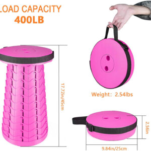 6887db5b879e359a72a0f630692cc7badc3bd762a8d35a8083dbc.jpg Boreeman Upgraded Folding Stool Lightweight Yet More Sturdy with Load Capacity 400lbs Portable Collapsible Stool for Camping Fishing Hiking BBQ (Black)