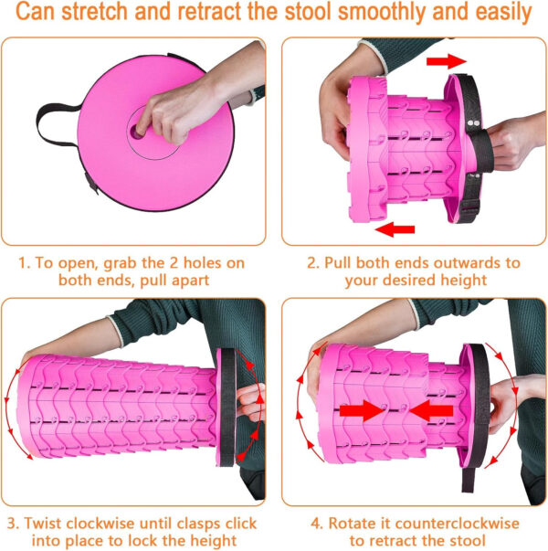 6887db6052b3e09a4cca0f2caeba3b6d012d897de9a5c9fe9075f.jpg Boreeman Upgraded Folding Stool Lightweight Yet More Sturdy with Load Capacity 400lbs Portable Collapsible Stool for Camping Fishing Hiking BBQ (Black)
