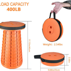 6887db6522a17d8962ee87cdfecc1ff10cbac3c19c80074cf3016.jpg Boreeman Upgraded Folding Stool Lightweight Yet More Sturdy with Load Capacity 400lbs Portable Collapsible Stool for Camping Fishing Hiking BBQ (Black)