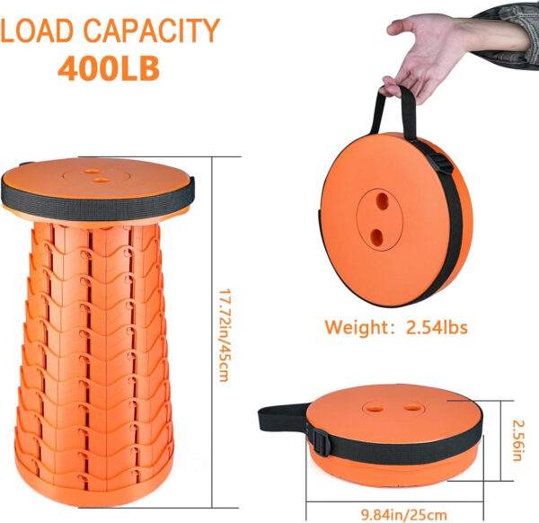 6887db6522a17d8962ee87cdfecc1ff10cbac3c19c80074cf3016.jpg Boreeman Upgraded Folding Stool Lightweight Yet More Sturdy with Load Capacity 400lbs Portable Collapsible Stool for Camping Fishing Hiking BBQ (Black)