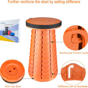 6887db66ad6b00b3d18e0ed774cde8cd5a02bbfd4c771a9c79c8e.jpg Boreeman Upgraded Folding Stool Lightweight Yet More Sturdy with Load Capacity 400lbs Portable Collapsible Stool for Camping Fishing Hiking BBQ (Black)