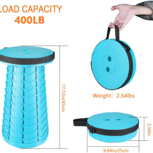 6887db6eb492f96ad05de674f88be408ba29dbd3c1f0f0939bc89.jpg Boreeman Upgraded Folding Stool Lightweight Yet More Sturdy with Load Capacity 400lbs Portable Collapsible Stool for Camping Fishing Hiking BBQ (Black)