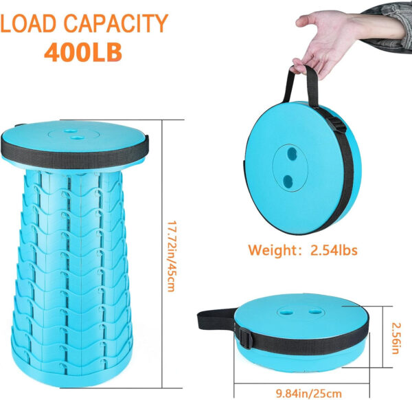 6887db6eb492f96ad05de674f88be408ba29dbd3c1f0f0939bc89.jpg Boreeman Upgraded Folding Stool Lightweight Yet More Sturdy with Load Capacity 400lbs Portable Collapsible Stool for Camping Fishing Hiking BBQ (Black)