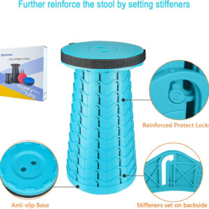 6887db7034b8fdab6ebc963606e2413d5b27cb8dd89d28a8af475.jpg Boreeman Upgraded Folding Stool Lightweight Yet More Sturdy with Load Capacity 400lbs Portable Collapsible Stool for Camping Fishing Hiking BBQ (Black)