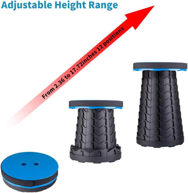 6887db7b35fd481c6d3124d65307f2f635e5af0ac8f5988e6b611.jpg Boreeman Upgraded Folding Stool Lightweight Yet More Sturdy with Load Capacity 400lbs Portable Collapsible Stool for Camping Fishing Hiking BBQ (Black)