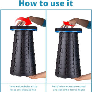 6887db7c32d1c5b88e3d088694f32aa012c50dd0a14380d2d81e6.jpg Boreeman Upgraded Folding Stool Lightweight Yet More Sturdy with Load Capacity 400lbs Portable Collapsible Stool for Camping Fishing Hiking BBQ (Black)