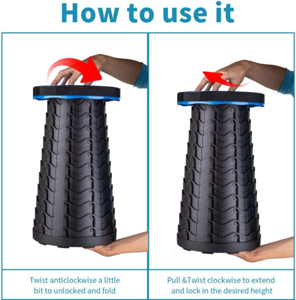 6887db7c32d1c5b88e3d088694f32aa012c50dd0a14380d2d81e6.jpg Boreeman Upgraded Folding Stool Lightweight Yet More Sturdy with Load Capacity 400lbs Portable Collapsible Stool for Camping Fishing Hiking BBQ (Black)