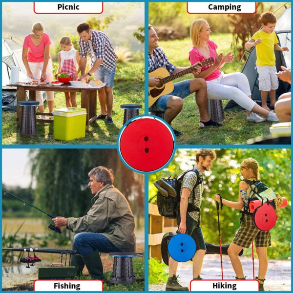 6887db7d2f8a72631cfffa164618805a8656ac3e93c97c08c1cae.jpg Boreeman Upgraded Folding Stool Lightweight Yet More Sturdy with Load Capacity 400lbs Portable Collapsible Stool for Camping Fishing Hiking BBQ (Black)