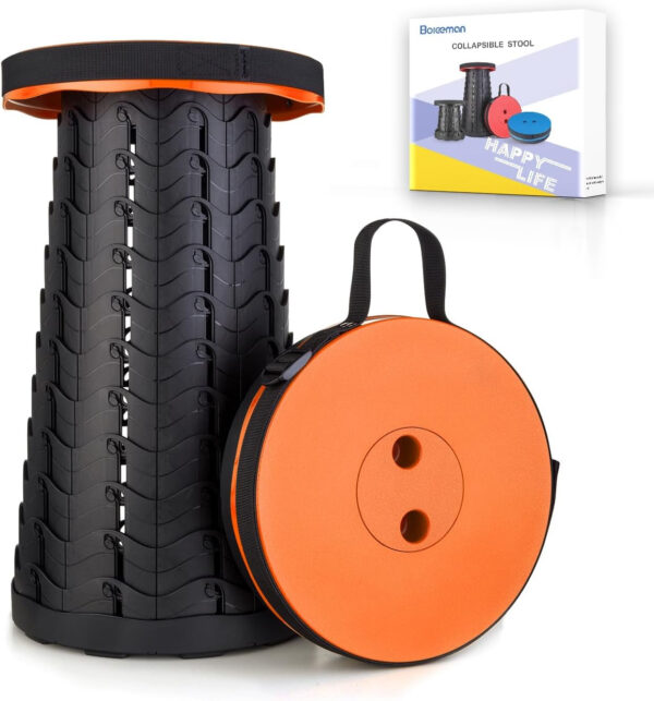 6887db7e3799f915c8bd1827149469d2c0c01ce9b6afc2aba984b.jpg Boreeman Upgraded Folding Stool Lightweight Yet More Sturdy with Load Capacity 400lbs Portable Collapsible Stool for Camping Fishing Hiking BBQ (Black)