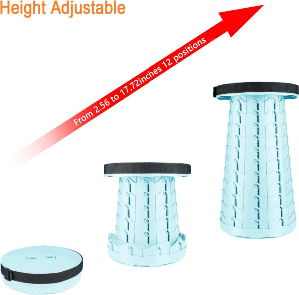 6887db8bcc20679acd68d08a0ccd028af5c3f5c7b93b0c0fc4d88.jpg Boreeman Upgraded Folding Stool Lightweight Yet More Sturdy with Load Capacity 400lbs Portable Collapsible Stool for Camping Fishing Hiking BBQ (Black)