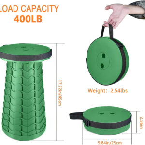 6887db9178980aa7472ed1559b2bede29118f2fef542773d7cbcd.jpg Boreeman Upgraded Folding Stool Lightweight Yet More Sturdy with Load Capacity 400lbs Portable Collapsible Stool for Camping Fishing Hiking BBQ (Black)