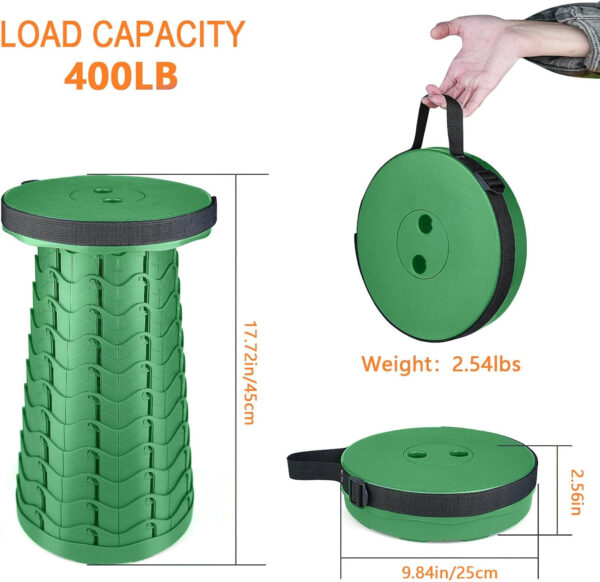 6887db9178980aa7472ed1559b2bede29118f2fef542773d7cbcd.jpg Boreeman Upgraded Folding Stool Lightweight Yet More Sturdy with Load Capacity 400lbs Portable Collapsible Stool for Camping Fishing Hiking BBQ (Black)