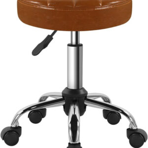 Black Classic Swivel Stool with Wheel for Salon Work Home SPA Shop Height-Adjustable and Cost-Effective Rolling Stool Chair Small