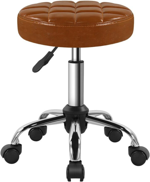 Black Classic Swivel Stool with Wheel for Salon Work Home SPA Shop Height-Adjustable and Cost-Effective Rolling Stool Chair Small