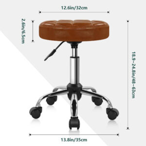 Black Classic Swivel Stool with Wheel for Salon Work Home SPA Shop Height-Adjustable and Cost-Effective Rolling Stool Chair Small
