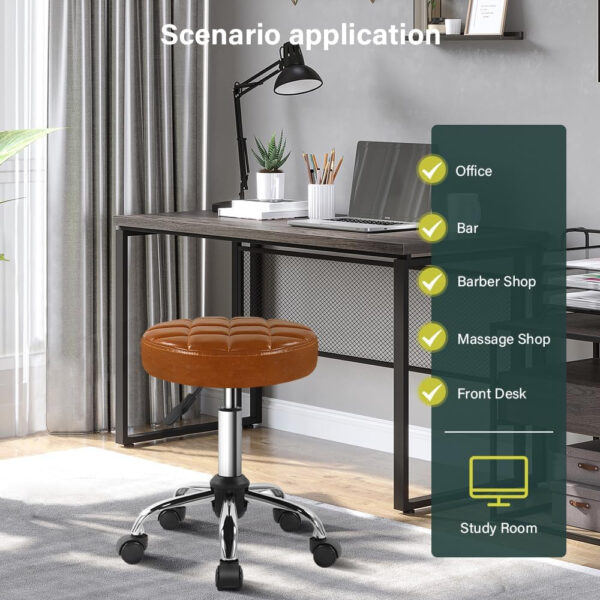 Black Classic Swivel Stool with Wheel for Salon Work Home SPA Shop Height-Adjustable and Cost-Effective Rolling Stool Chair Small