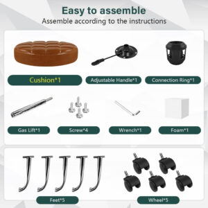 Black Classic Swivel Stool with Wheel for Salon Work Home SPA Shop Height-Adjustable and Cost-Effective Rolling Stool Chair Small