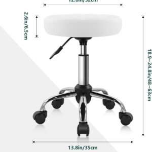 Black Classic Swivel Stool with Wheel for Salon Work Home SPA Shop Height-Adjustable and Cost-Effective Rolling Stool Chair Small