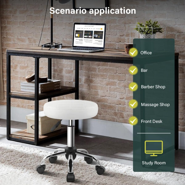 Black Classic Swivel Stool with Wheel for Salon Work Home SPA Shop Height-Adjustable and Cost-Effective Rolling Stool Chair Small