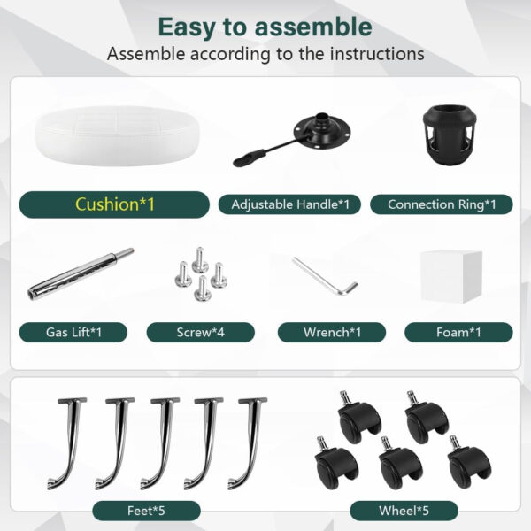 Black Classic Swivel Stool with Wheel for Salon Work Home SPA Shop Height-Adjustable and Cost-Effective Rolling Stool Chair Small