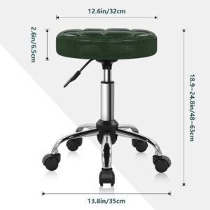 Black Classic Swivel Stool with Wheel for Salon Work Home SPA Shop Height-Adjustable and Cost-Effective Rolling Stool Chair Small