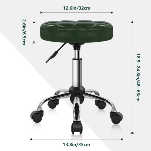 Black Classic Swivel Stool with Wheel for Salon Work Home SPA Shop Height-Adjustable and Cost-Effective Rolling Stool Chair Small