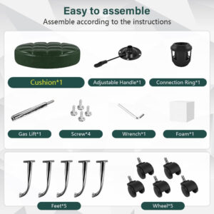 Black Classic Swivel Stool with Wheel for Salon Work Home SPA Shop Height-Adjustable and Cost-Effective Rolling Stool Chair Small