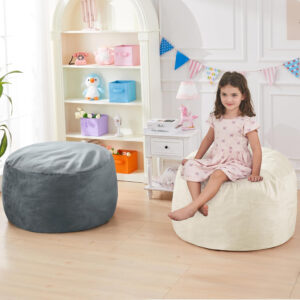 Bean Bag Chairs for Adults - Giant Bean Bag Chair Convertible Bean Bag Bed - Beanbag Chair with Micro Fiber Cover/Furniture Foam Filler - Floor Couch Sofa in Bedroom Dorm Room - Full Charcoal