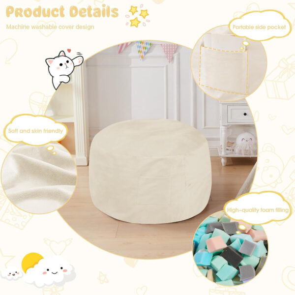 Bean Bag Chairs for Adults - Giant Bean Bag Chair Convertible Bean Bag Bed - Beanbag Chair with Micro Fiber Cover/Furniture Foam Filler - Floor Couch Sofa in Bedroom Dorm Room - Full Charcoal