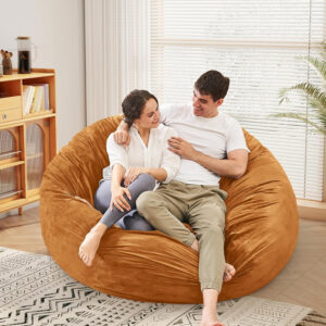 Bean Bag Chairs for Adults - Giant Bean Bag Chair Convertible Bean Bag Bed - Beanbag Chair with Micro Fiber Cover/Furniture Foam Filler - Floor Couch Sofa in Bedroom Dorm Room - Full Charcoal