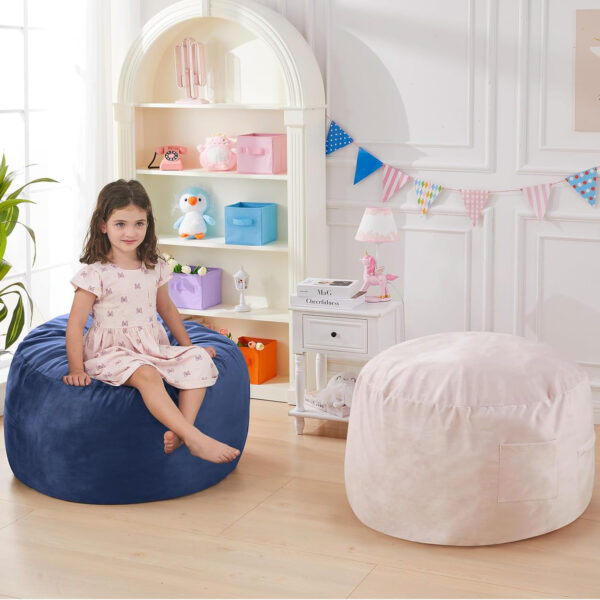 Bean Bag Chairs for Adults - Giant Bean Bag Chair Convertible Bean Bag Bed - Beanbag Chair with Micro Fiber Cover/Furniture Foam Filler - Floor Couch Sofa in Bedroom Dorm Room - Full Charcoal