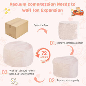 Bean Bag Chairs for Adults - Giant Bean Bag Chair Convertible Bean Bag Bed - Beanbag Chair with Micro Fiber Cover/Furniture Foam Filler - Floor Couch Sofa in Bedroom Dorm Room - Full Charcoal