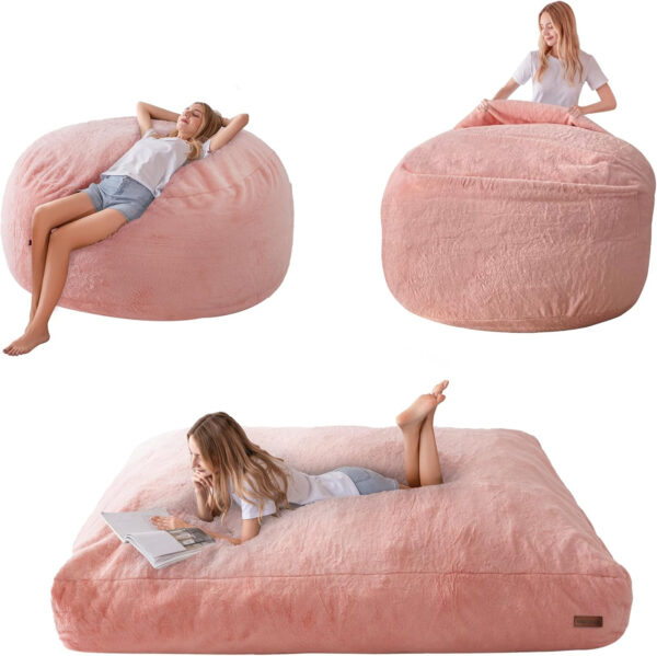 6887dde9b1ac78dcedc038ee298a63899cb9fca8f158be837e83d.jpg MAXYOYO Giant Bean Bag Chair Bed for Adults, Convertible Beanbag Folds from Lazy Chair to Floor Mattress Bed, Large Floor Sofa Couch, Big Sofa Bed, High-Density Foam Filling, Machine Washable