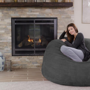 6887e08e15a84695a71f0501bc13c865466c511ef35dd3dd24de9.jpg Chill Sack Bean Bag Chair - 5' Giant Memory Foam Lounge Chair with Soft Microfiber Cover – Cozy Furniture for Living Room, Dorm, & Kids' Rooms – Comfortable 5 Ft, Microsuede Lounge Sofa, Charcoal